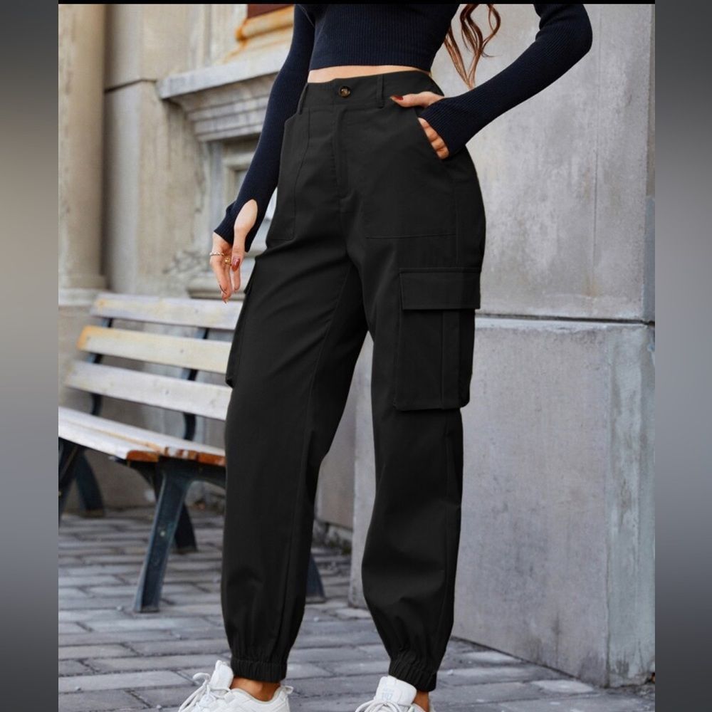 SHEIN EZwear Slant Pocket Cargo Pants